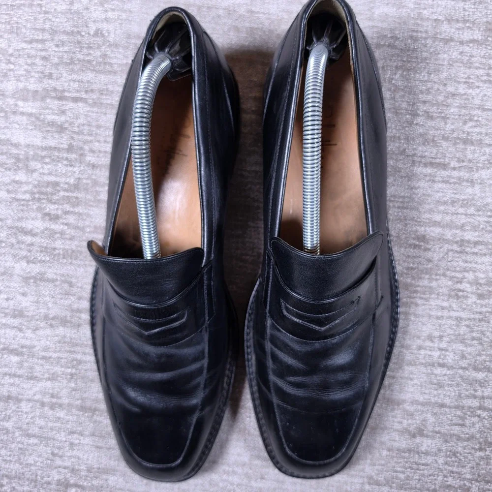 Cole Haan C02992 Penny Loafer Mens 10 Black Leather Made in Italy Slip On Dress
